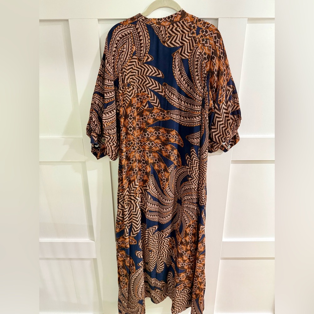 Farm Rio Yawanawa Vanahu Midi Dress NWT Large Boho Tribal Belted - Picture 13 of 15